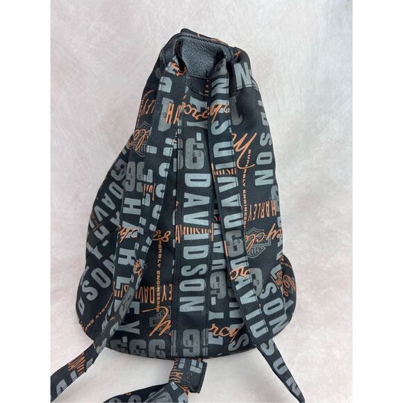Vintage Y2K Harley Davidson Drawstring Bag Backpack - Picture 3 of 9